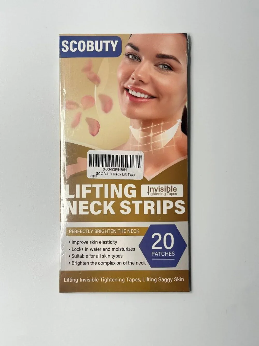 SCOBUTY Lifting Neck Strips 20 Patches Invisible Tightening Tape